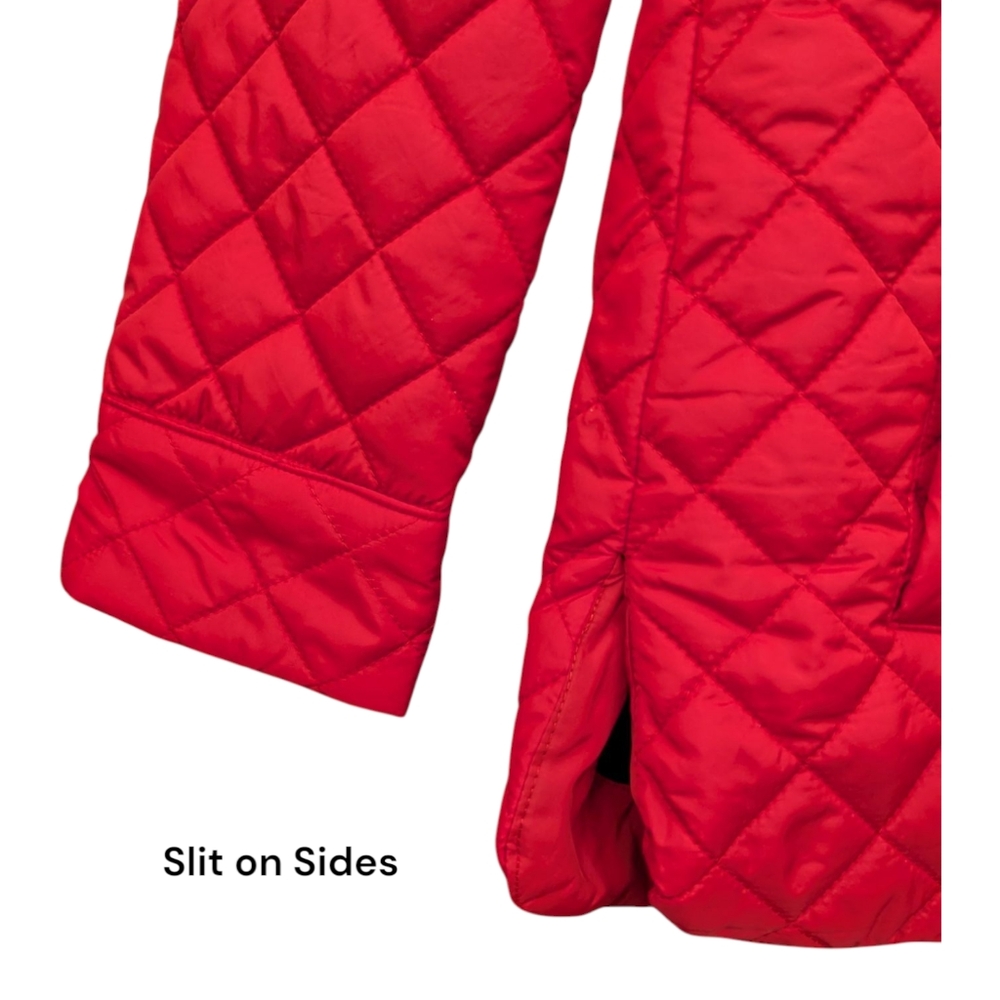 Anne Klein  | Women's Quilted Jacket Coat | Red | Medium - Picture 6 of 12